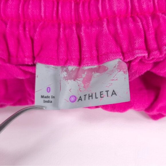 ATHLETA 100% LINEN Ruffle‎ Elastic Waist Drawstring Pull on Mini Skirt Size 0 - Picture 3 of 11